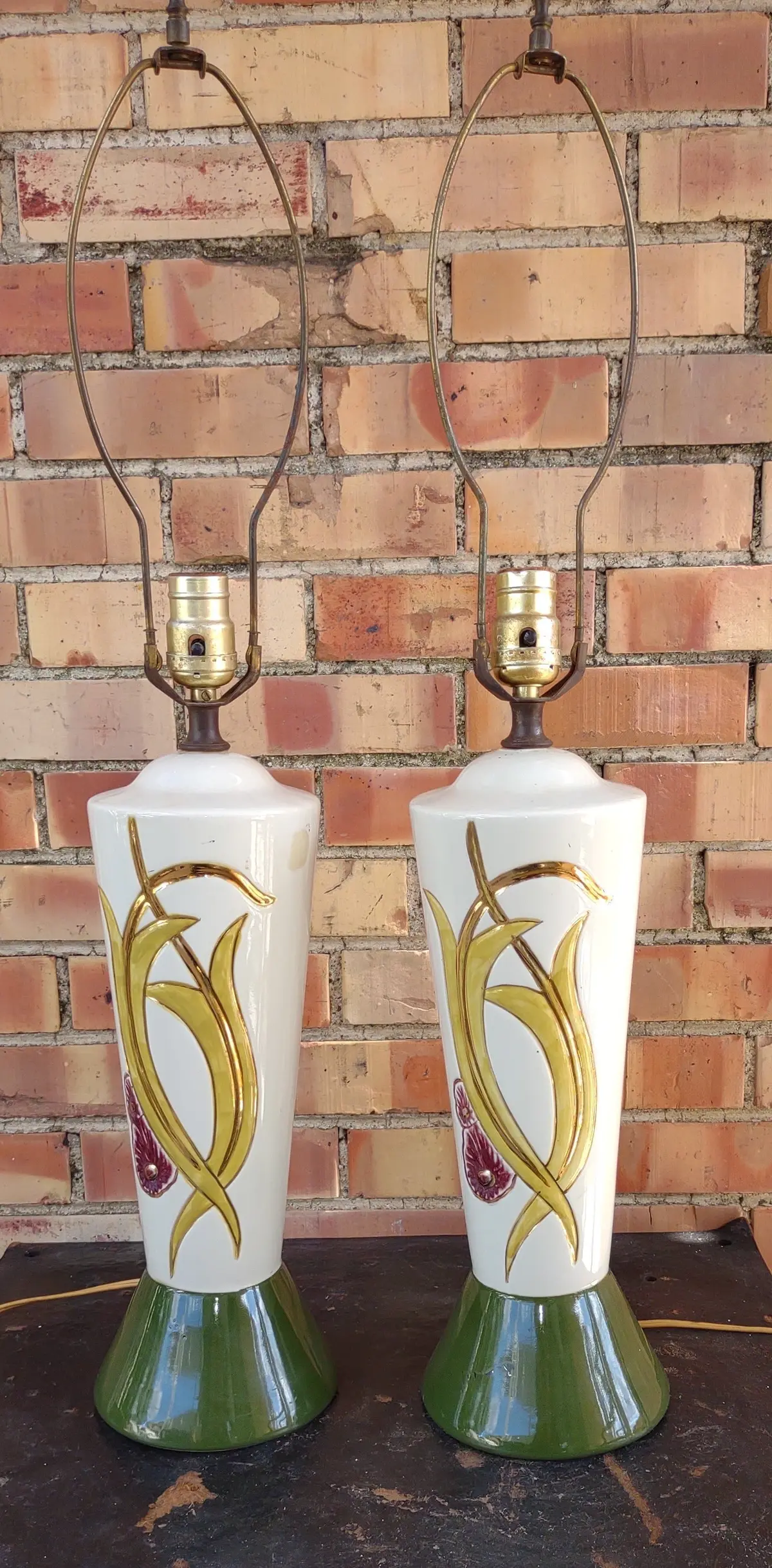 Pair Of Midcentury Pottery Lamps 1