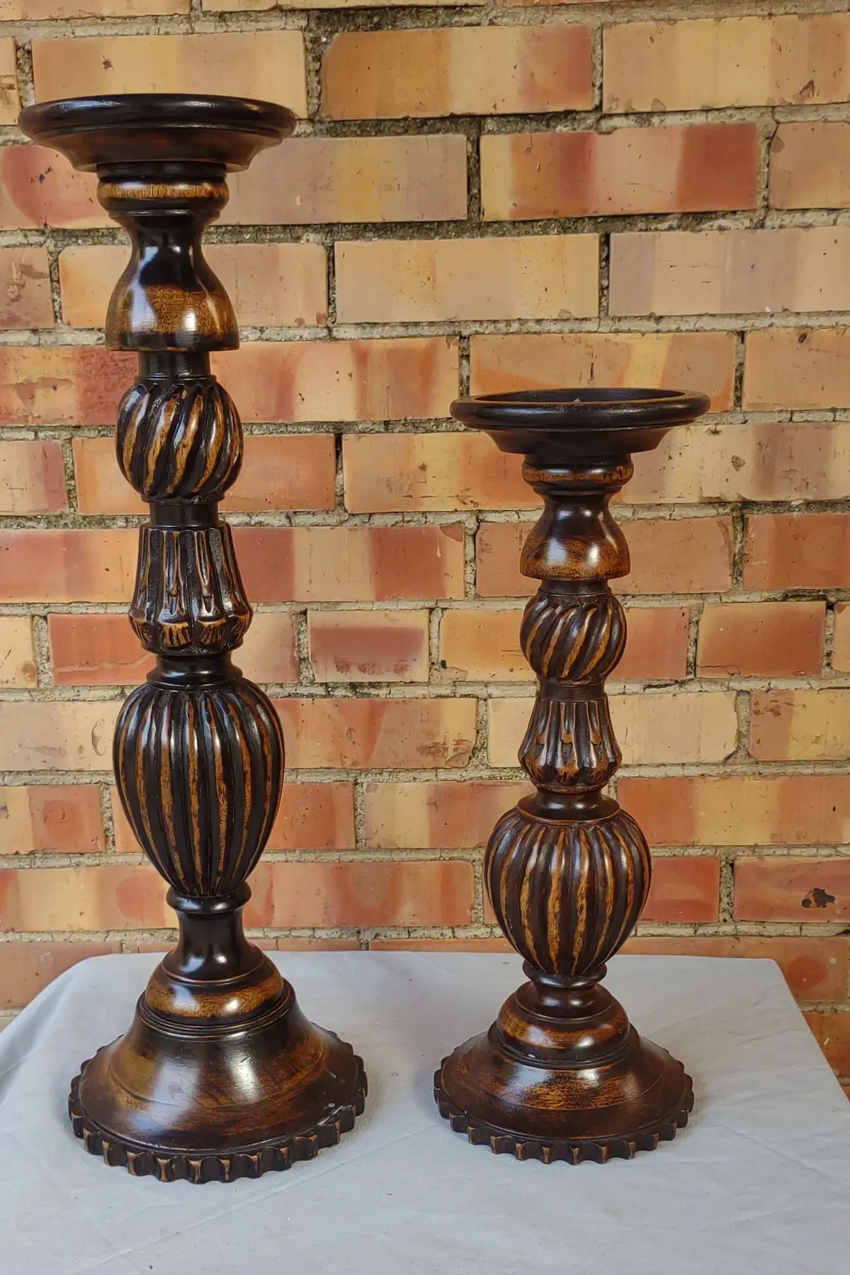 Pair Of Resin Candle Stands-Not Old 1
