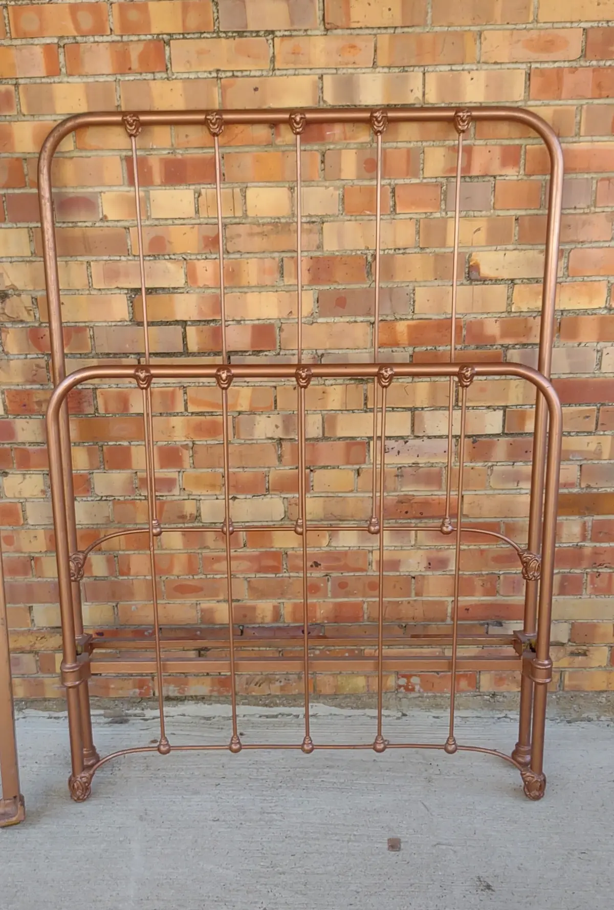Twin Size Copper Color Iron Bed 1