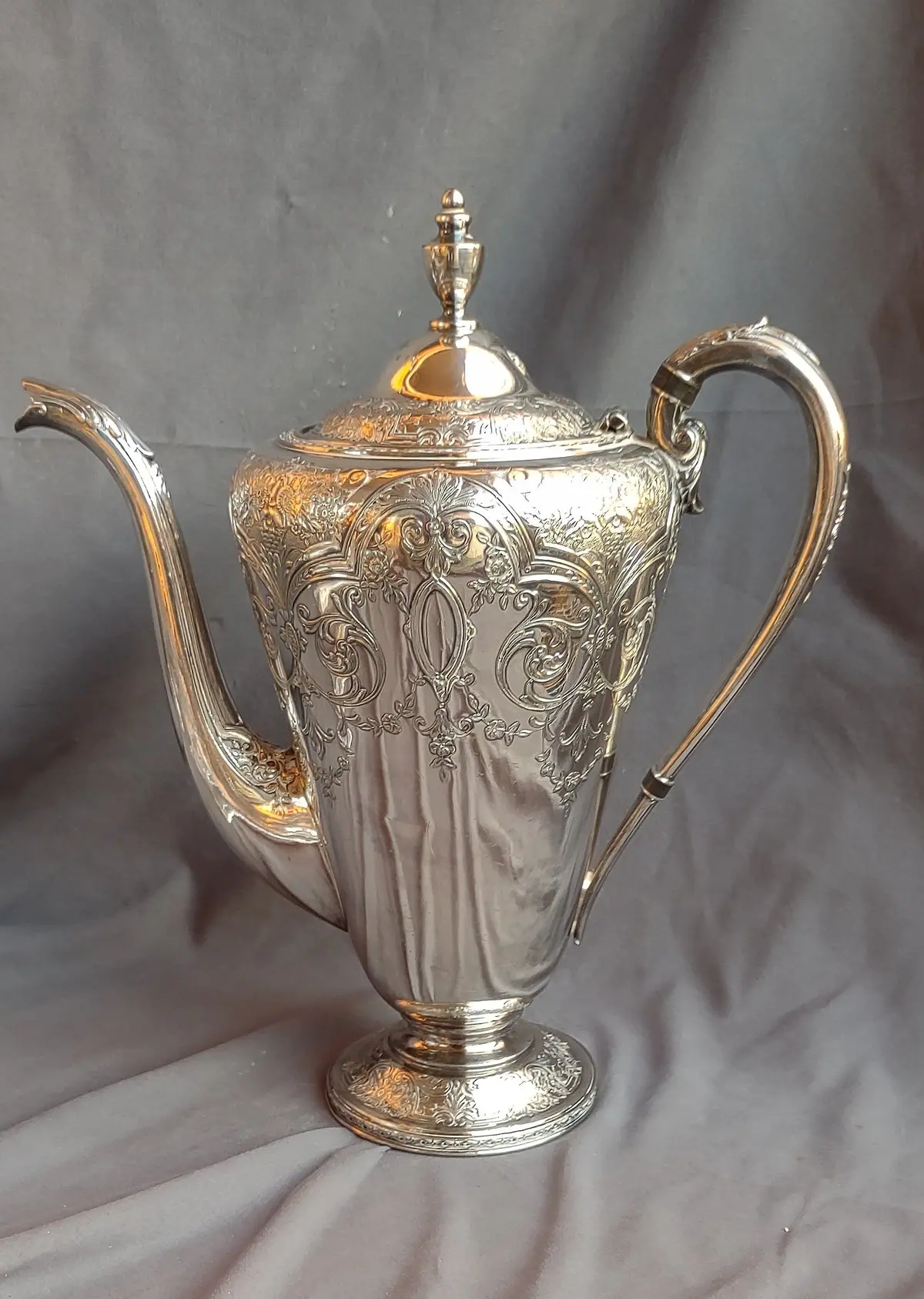 Ornate Silverplate Coffee Pot 1