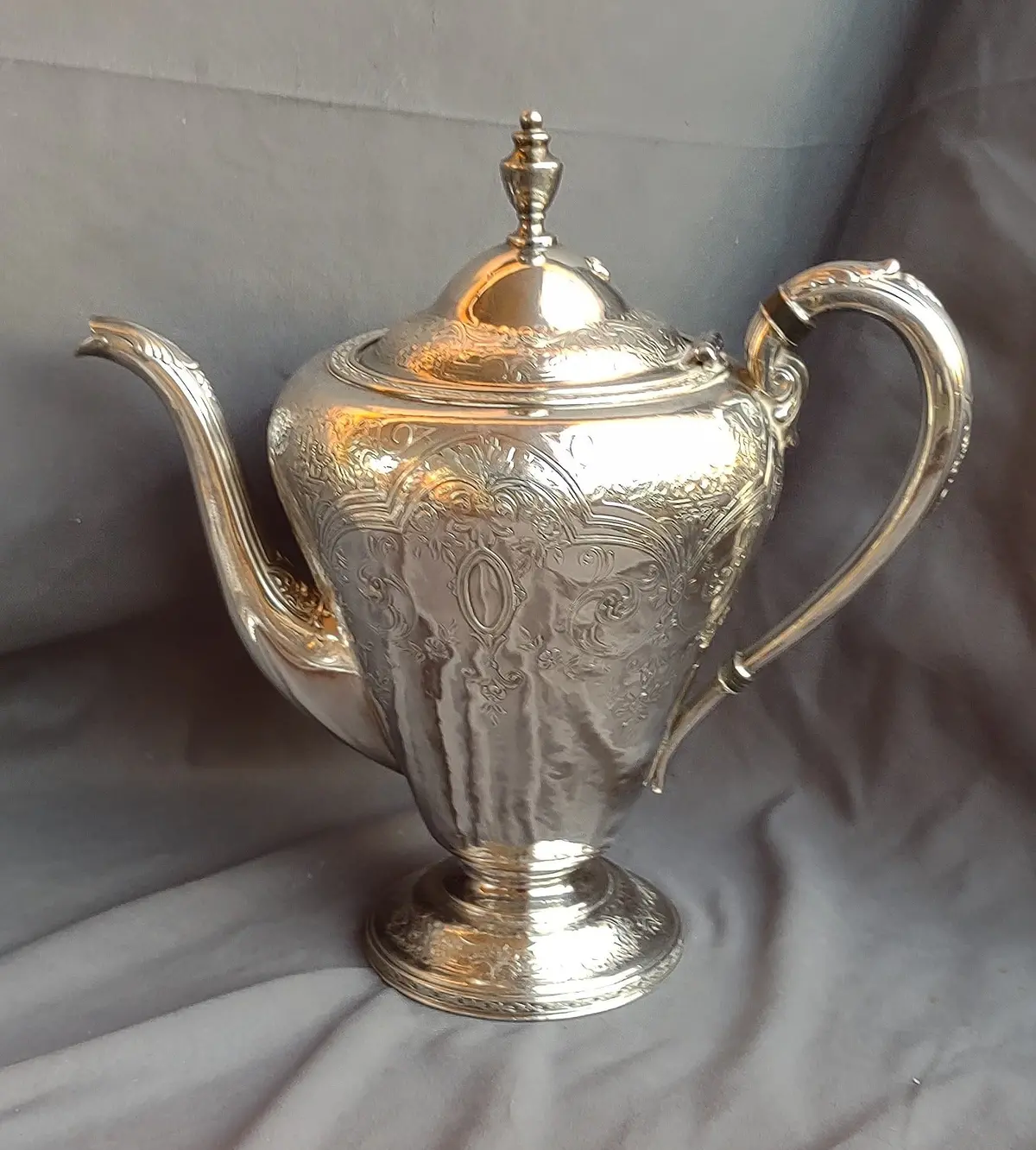 Ornate Silverplate Teapot 1