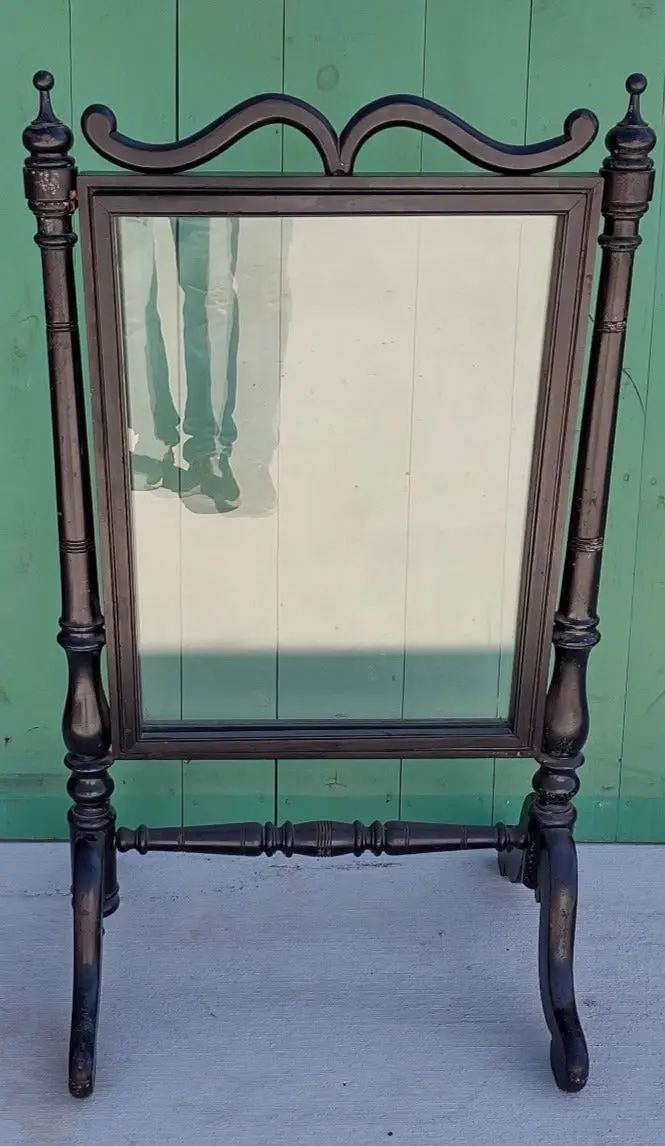 Ebonized Edwardian Fire Screen With Glass Display Area, Summer Front 1