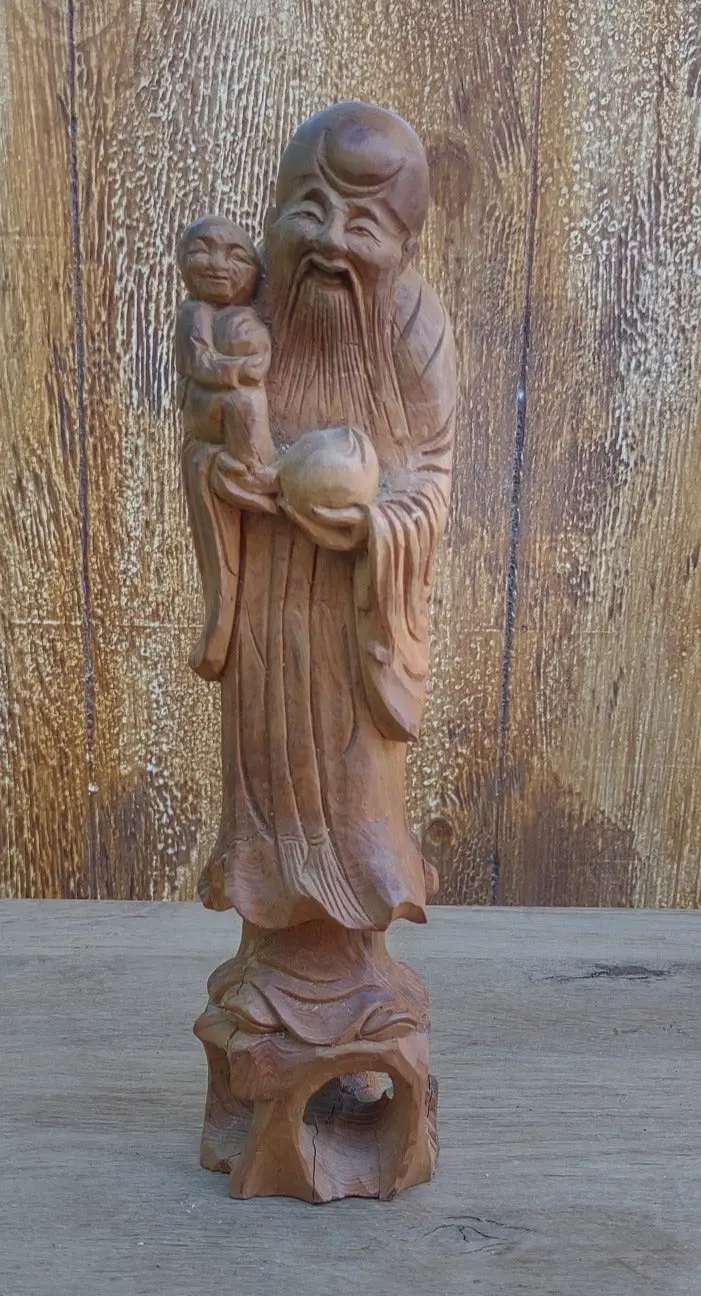 Chinese Wood Immortal Statue 1