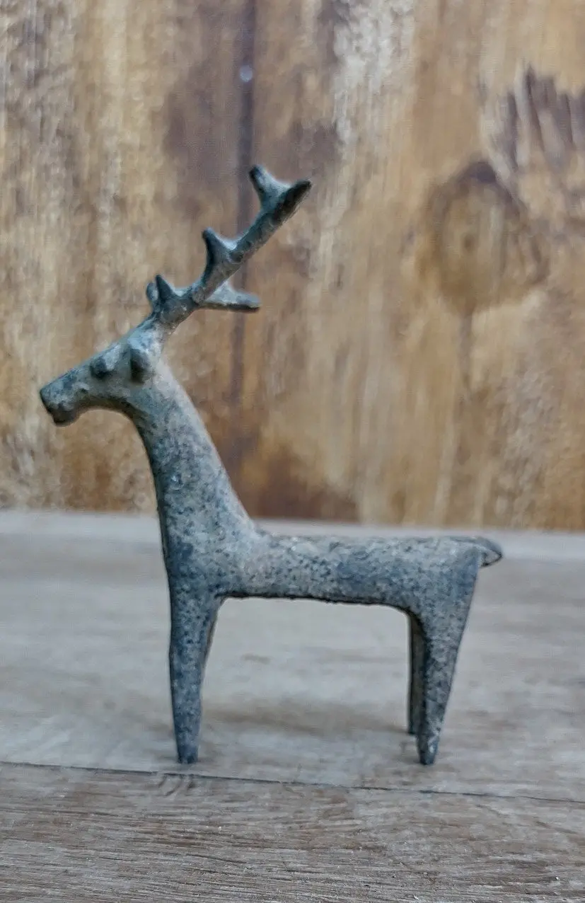 Small Gilt Iron Deer As Found 1