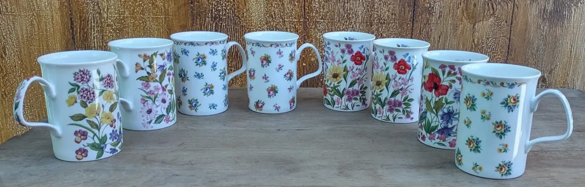 Set Of 8 Floret Coffee Mugs By Roy Kirkam 1