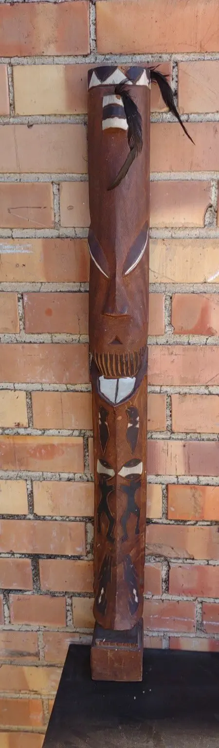 Tall Dark Wood Triibal Statue 1