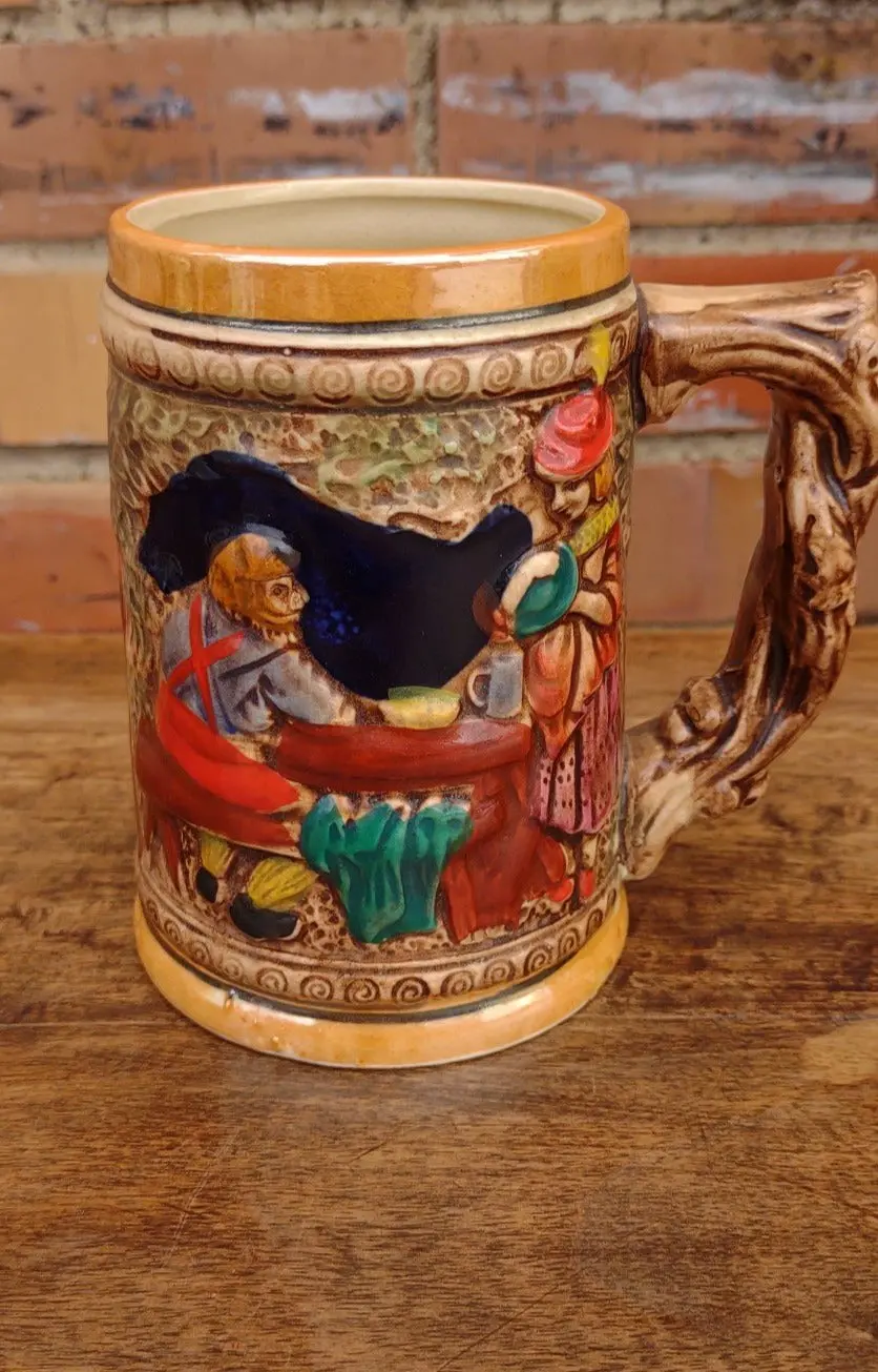 Green And Brown Japanese Beer Stein 1