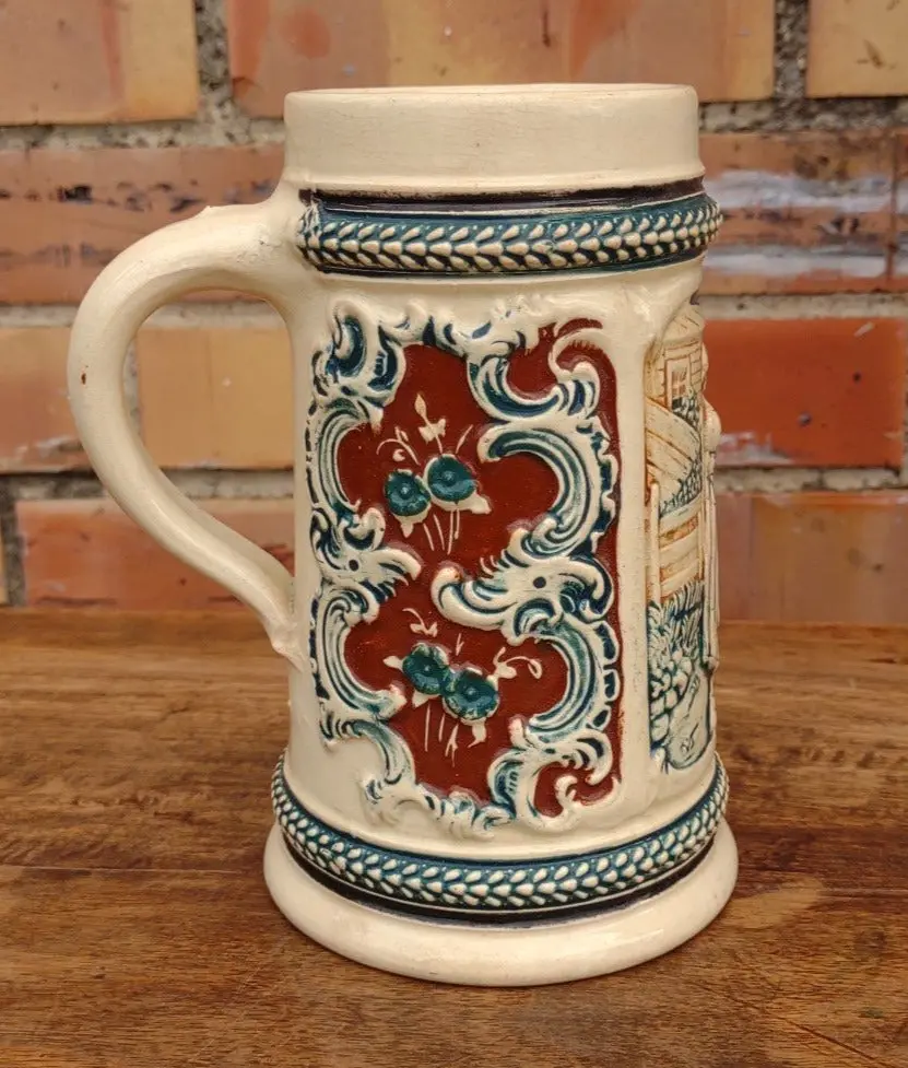 German Green And Brown Beer Stein 1