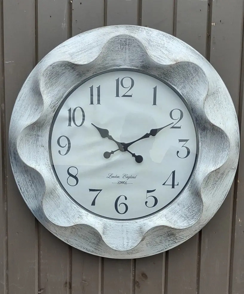 Large Modern Silver Clock 1