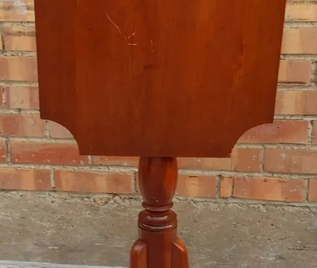 1830'S Federal Style American Tilt Top Candle Stand-Signed And Dated 1