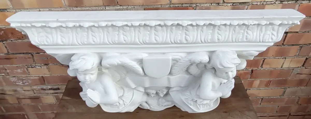 Large Plaster Wall Sconce Shelf With Cherubs  Is It Judy Werners?? 1