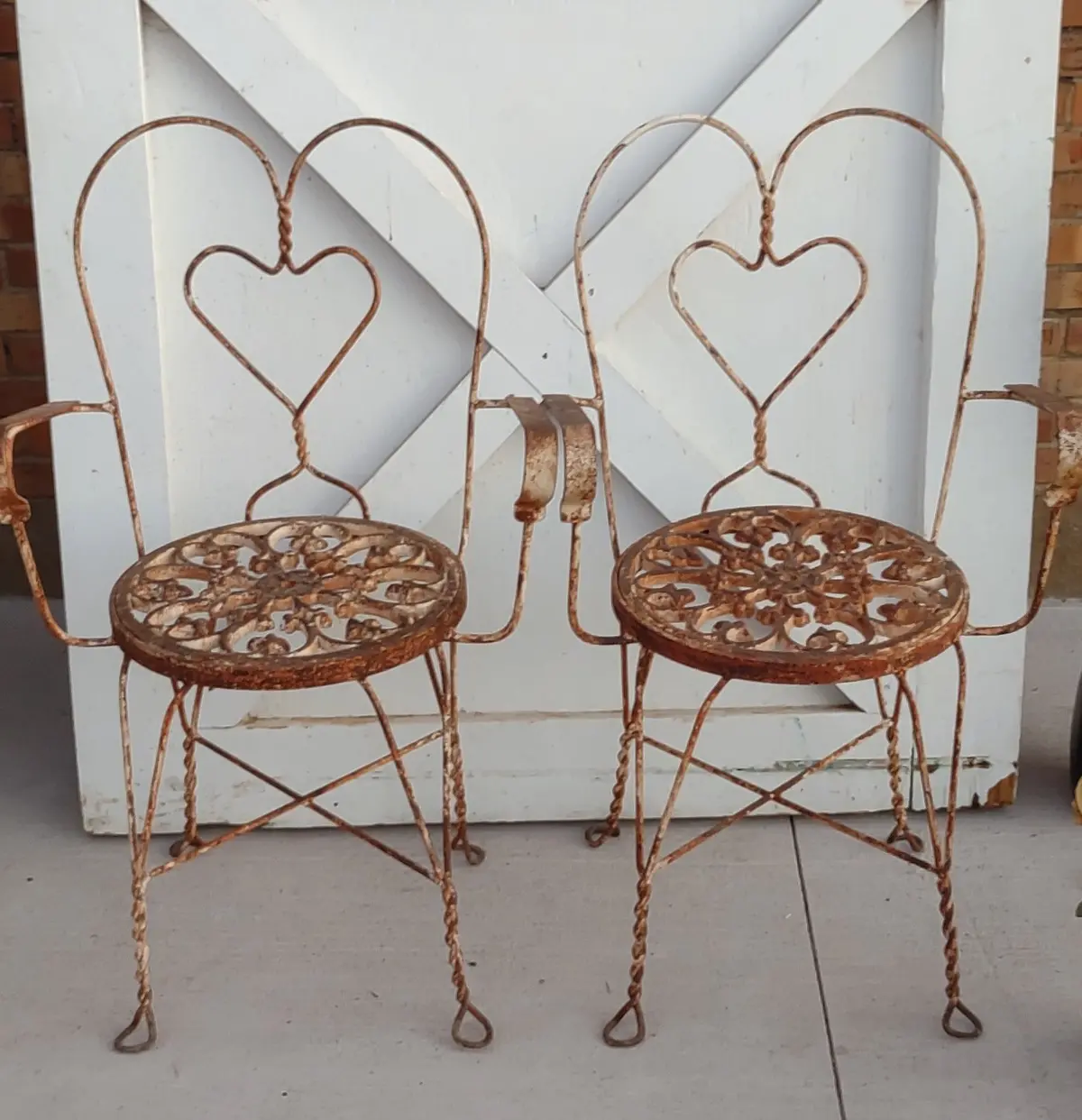 Pair Of Iron Patio Chairs 1