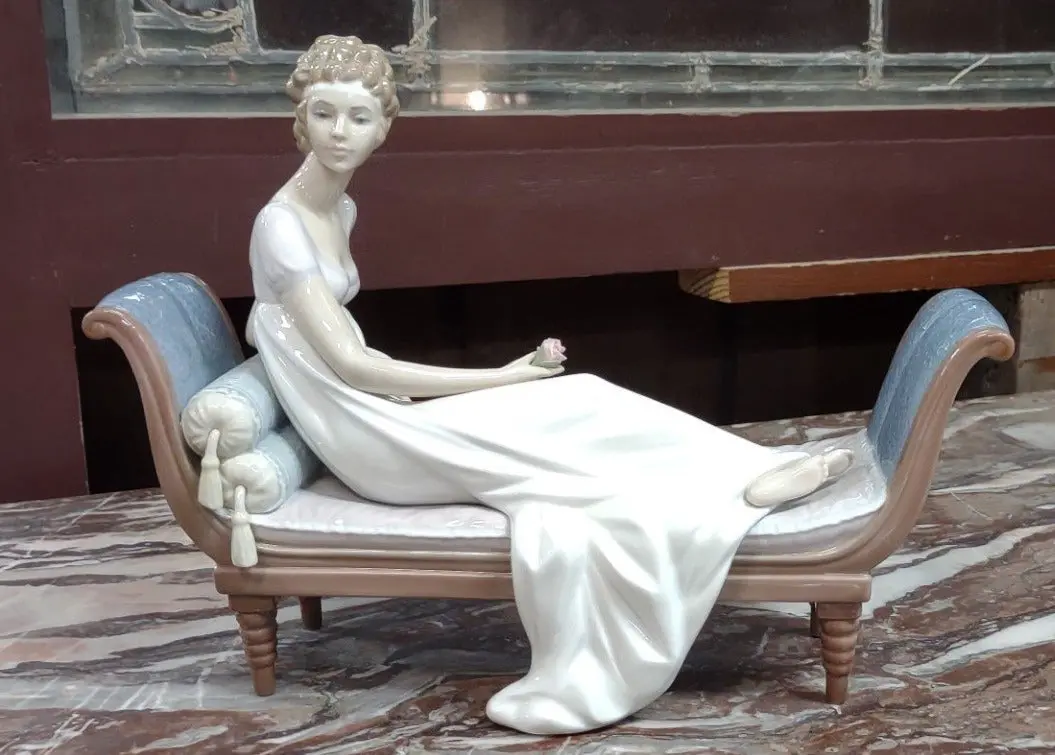 Lladro Recling Lady On A Bench 1