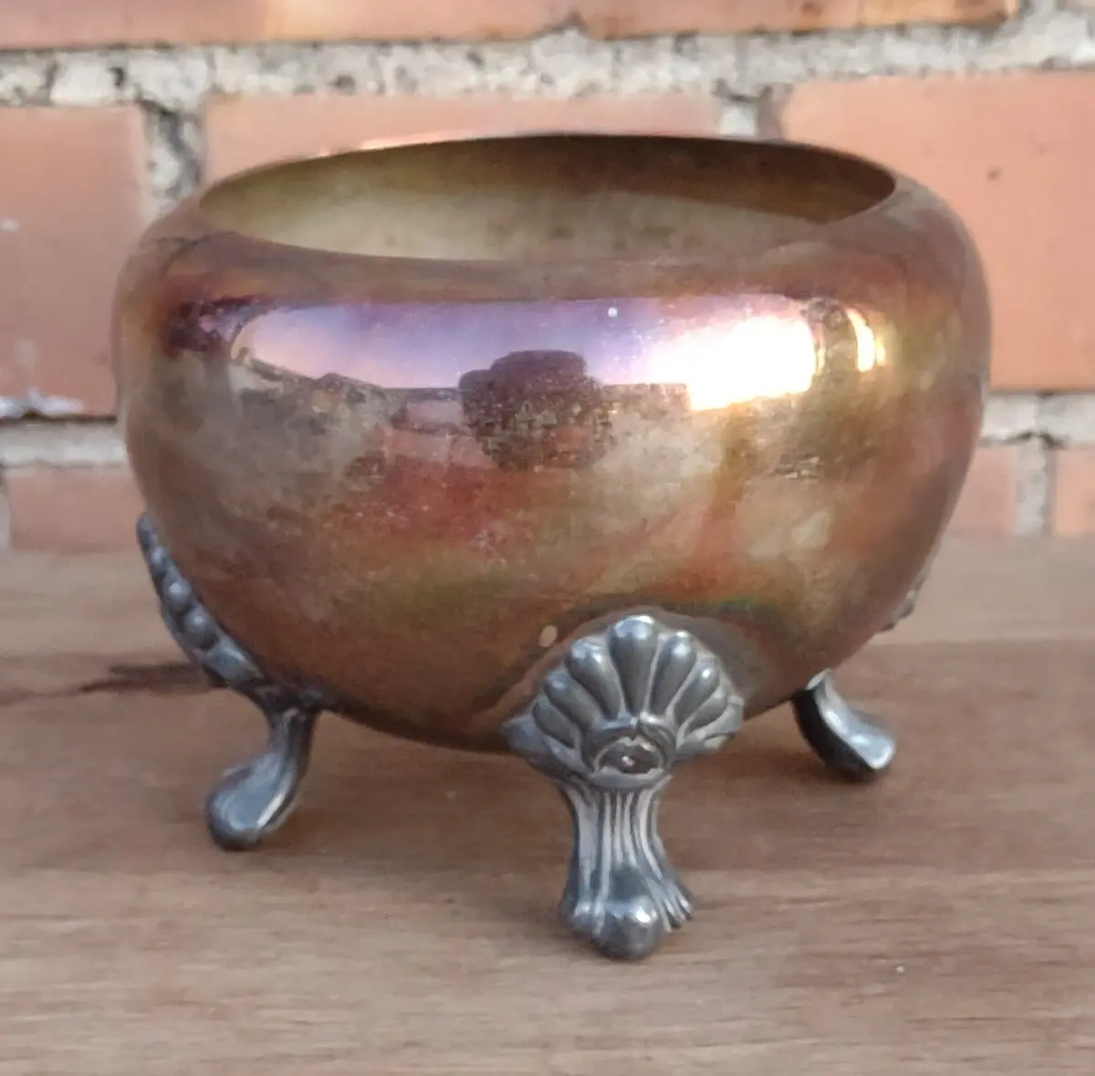 Worn Silverplate Waste Bowl 1