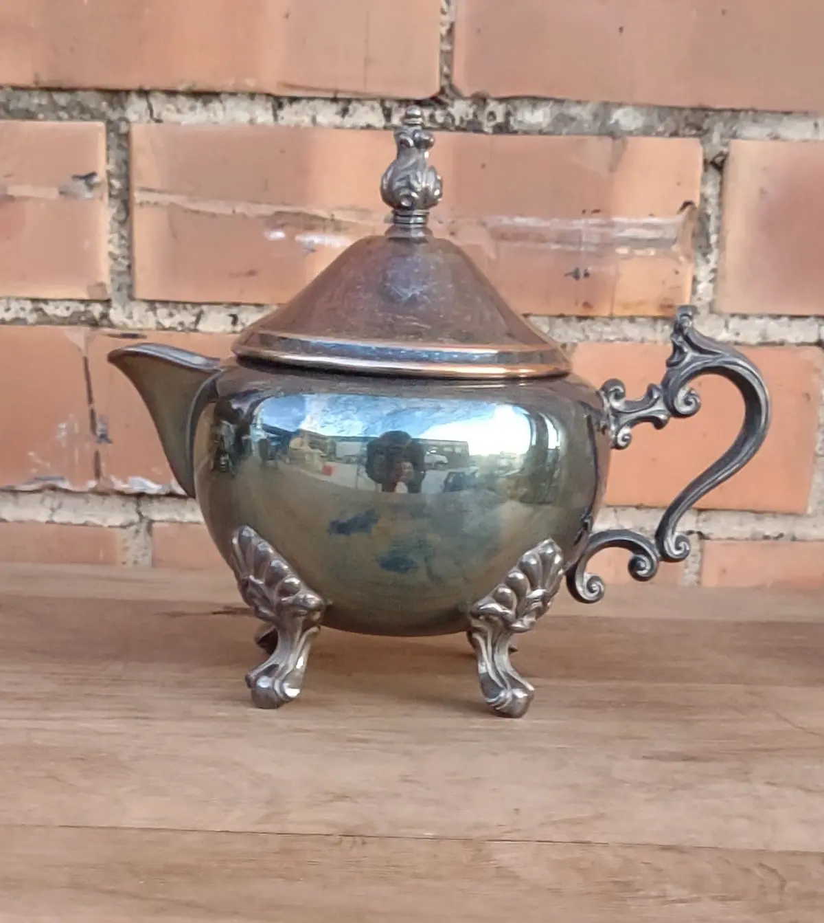 Worn Silverplate Creamer 1