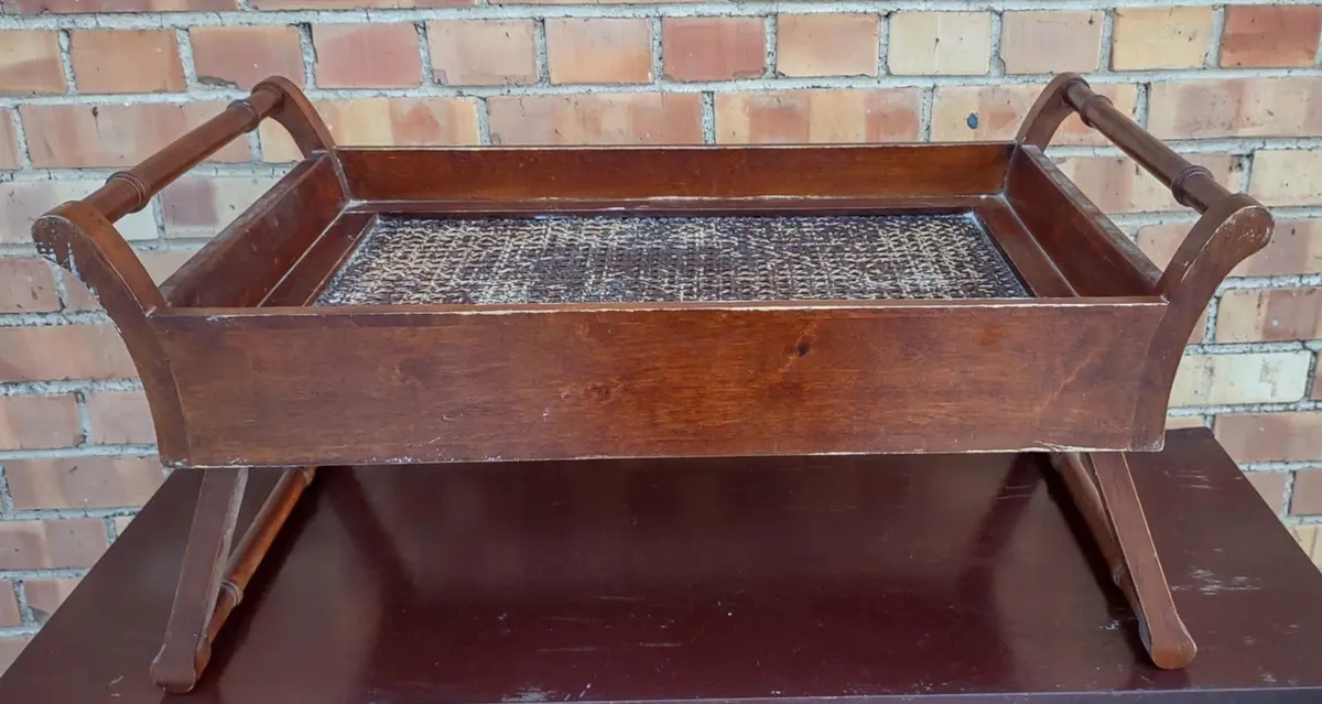 Faux Bamboo Tray With Folding Legs 1