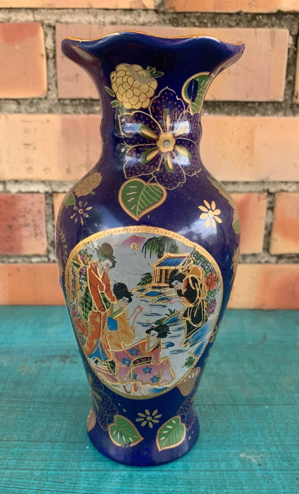 Small Blue Satsuma Vase 1