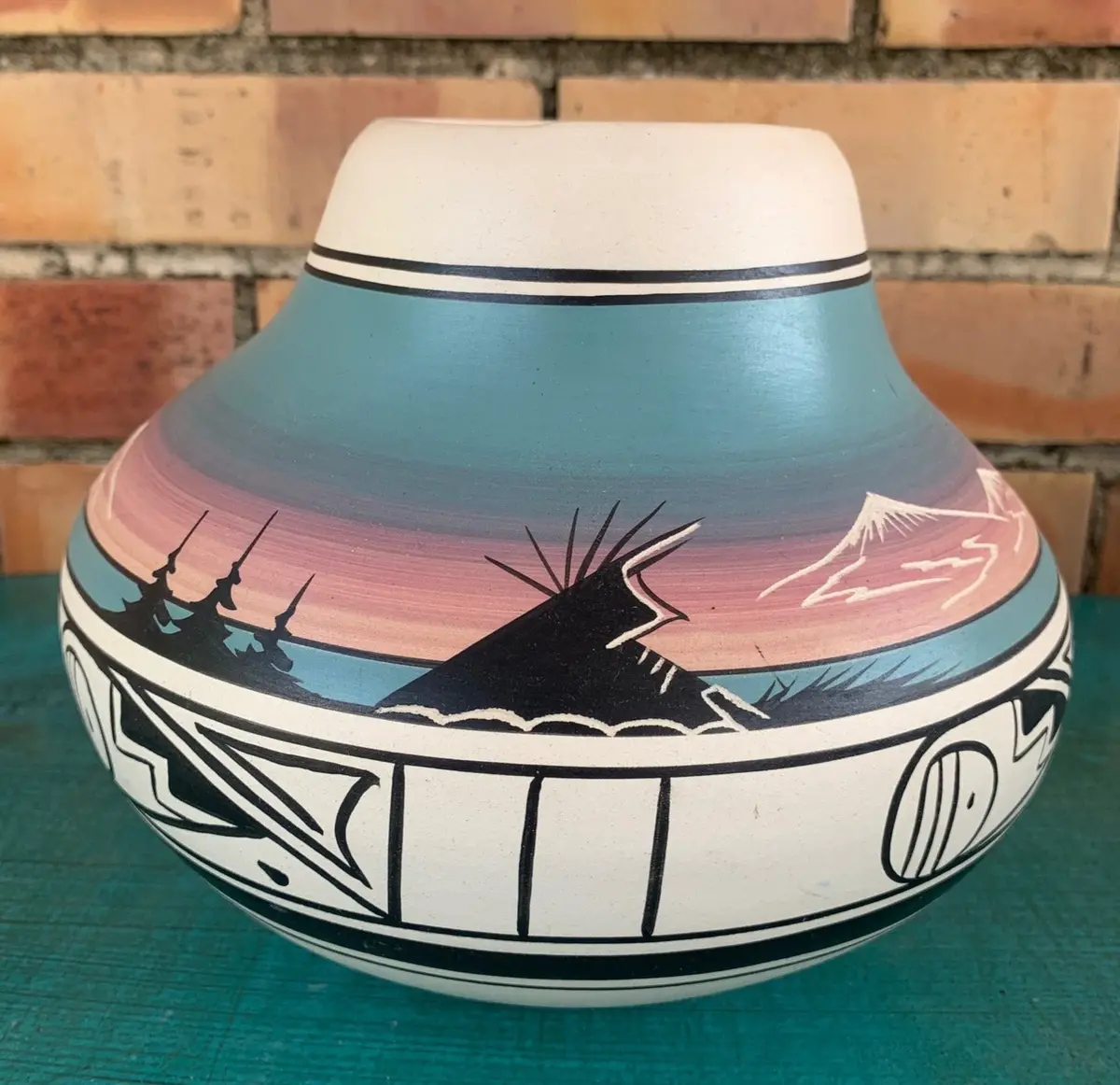 Large Southwest Pottery Vase Signed 1