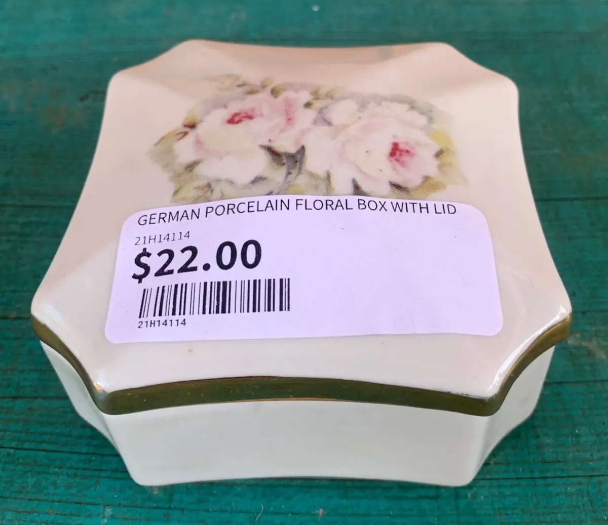 German Porcelain Floral Box With Lid 1