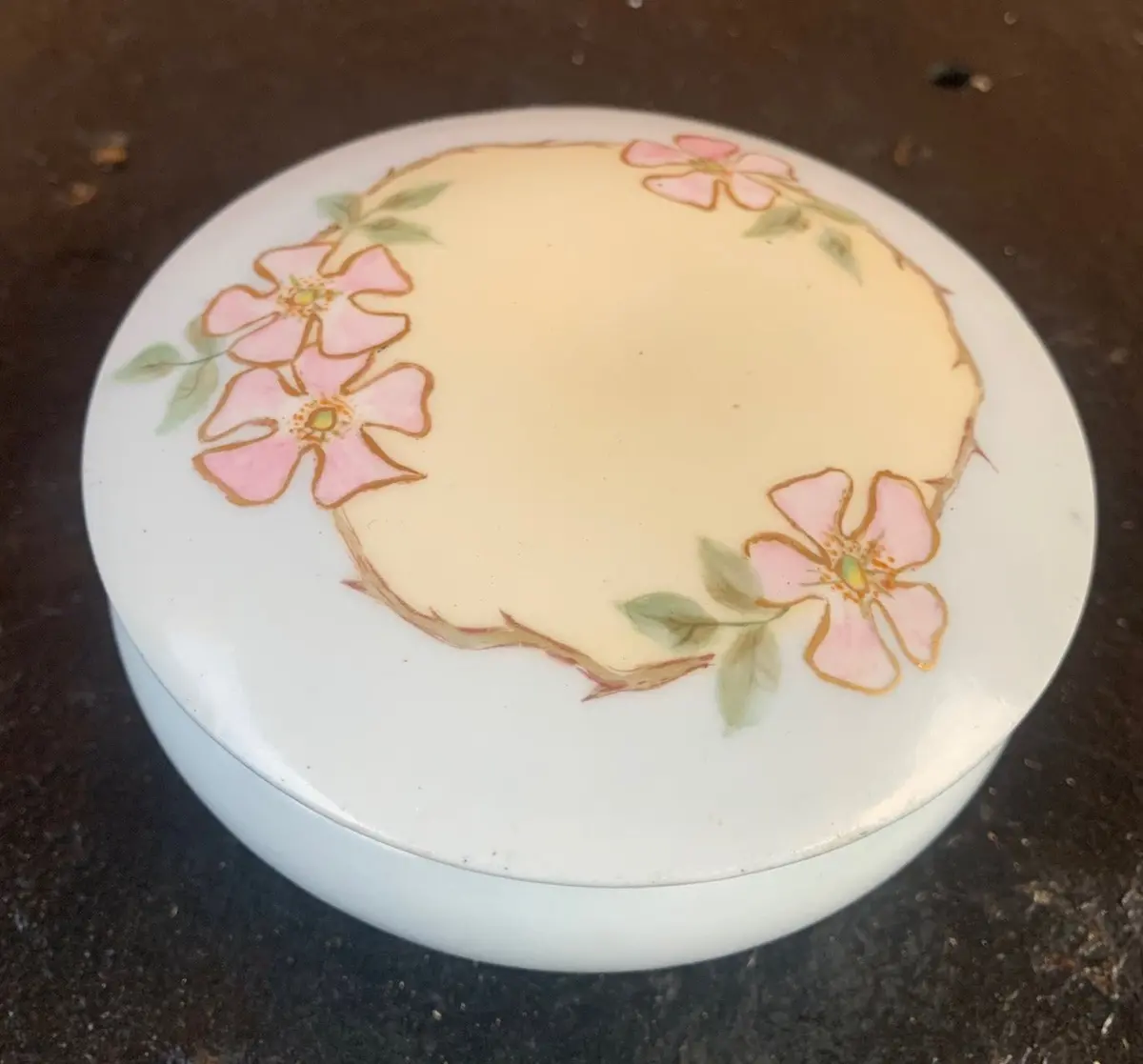 Small Austrian Porcelain Blue Powder Box 1