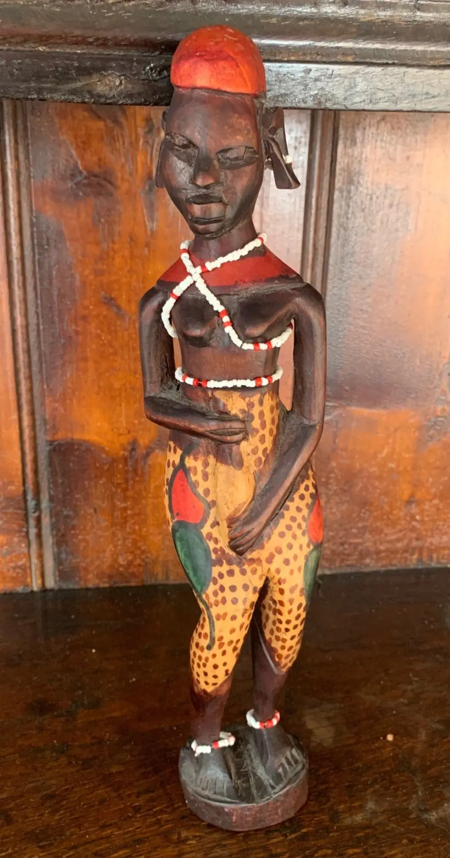 Carved Wood African Statue Of Woman 1
