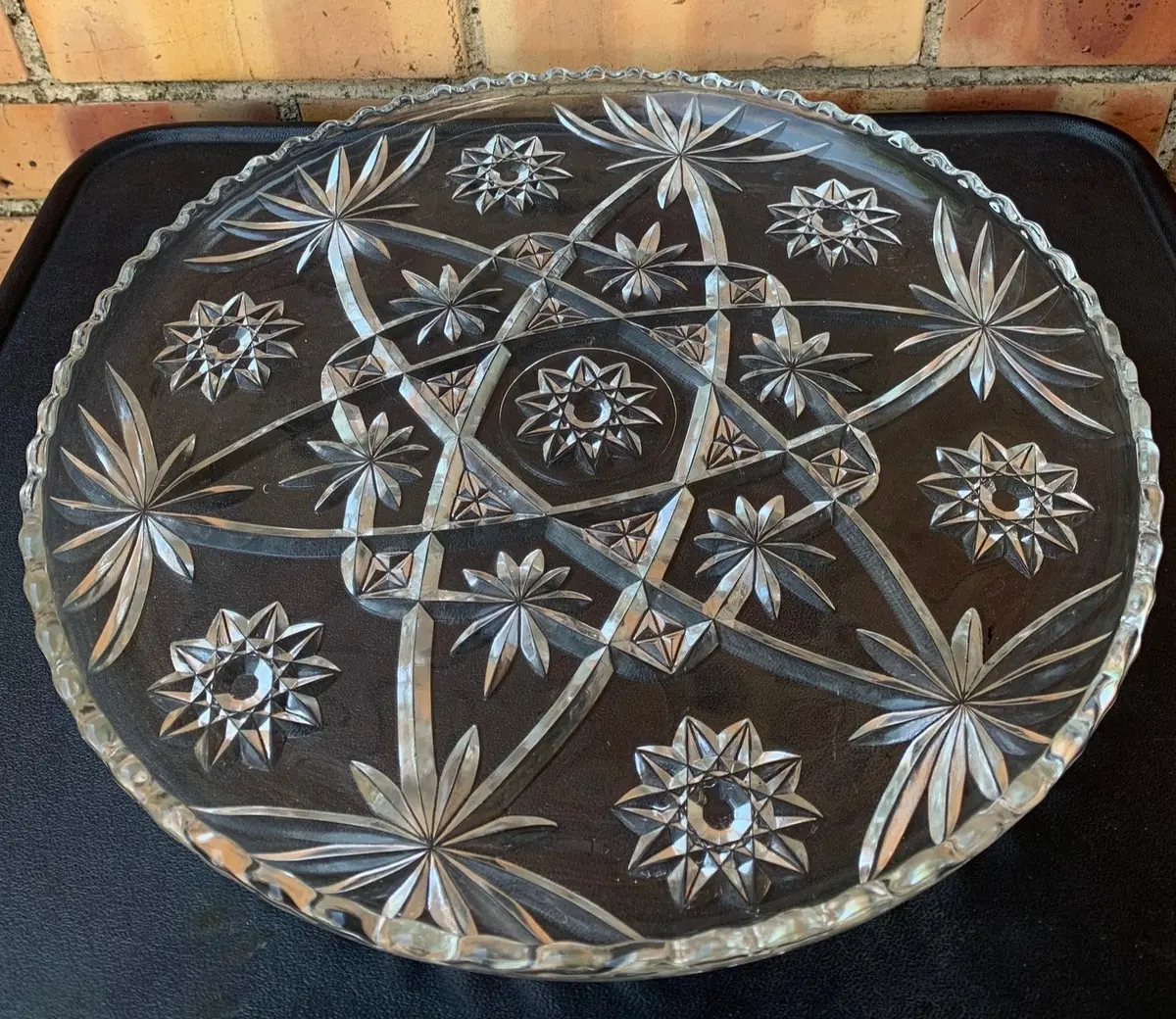 Pressed Glass Round Tray 1