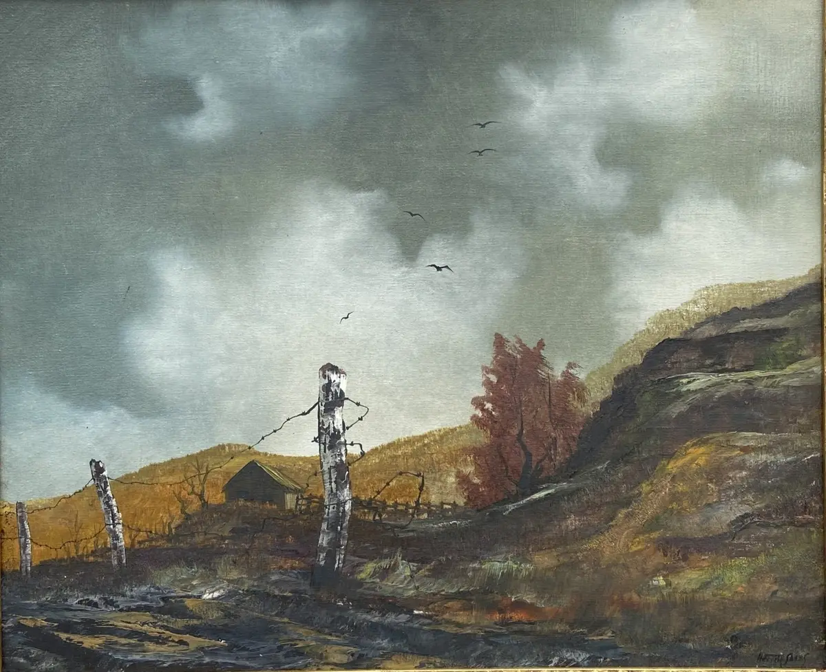 Silver Framed Landscape Oil Painting By Hector Jose Salas Grecco 1