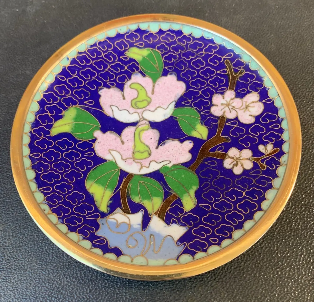 Small Blue Cloisonne Dish 1