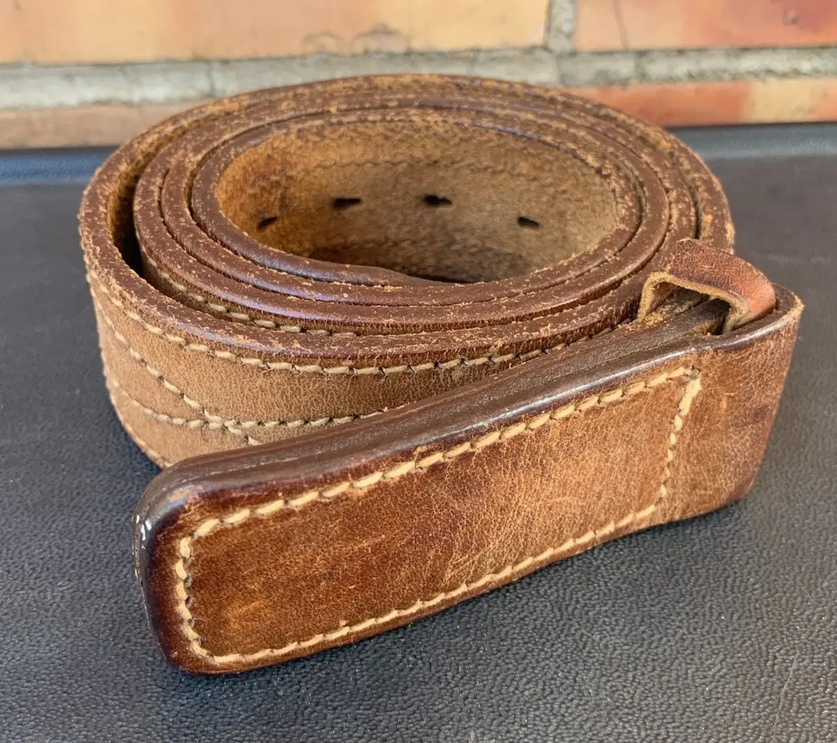 Plain Leather Belt - No Buckle 1