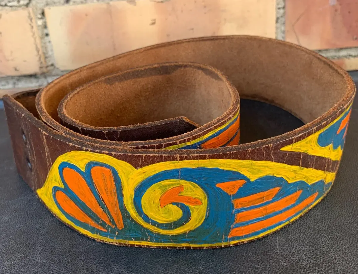 Painted Leather Belt - No Buckle 1