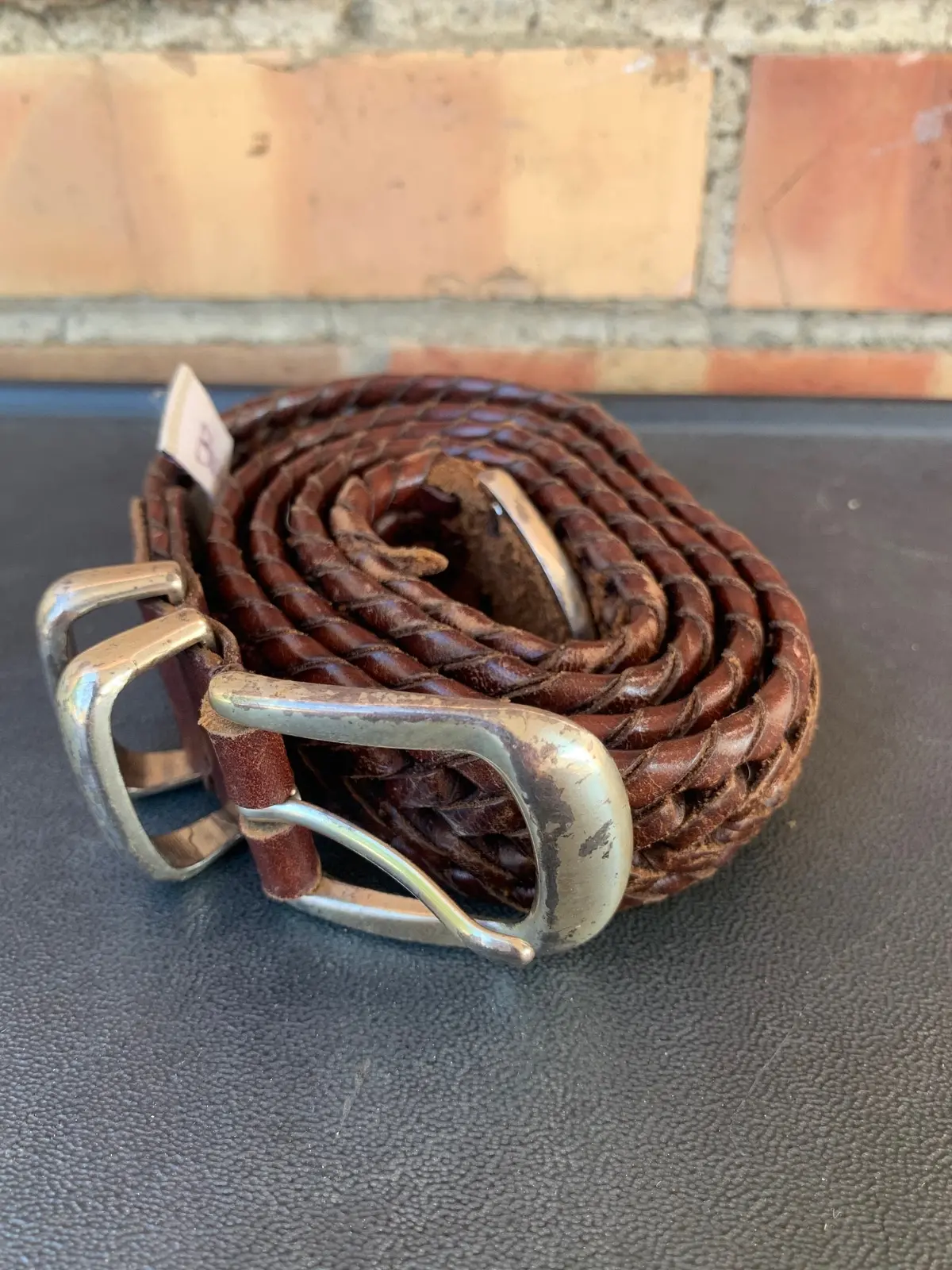 Braided Brown Leather Belt 1