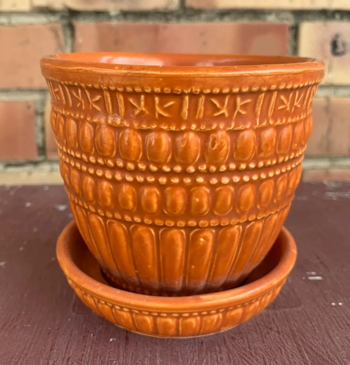 Small Orange Mccoy Planter 1