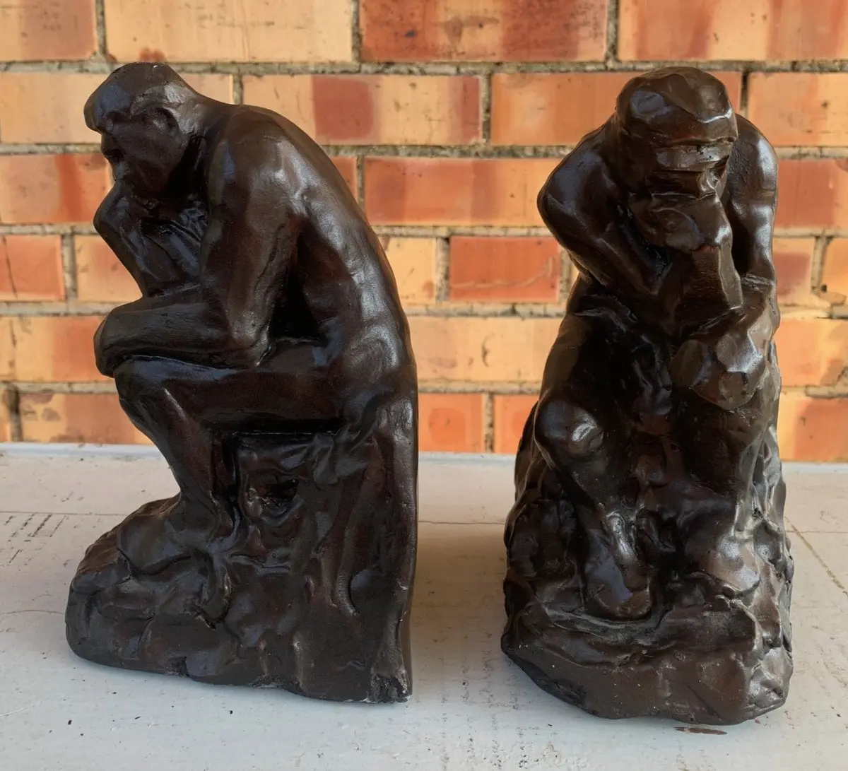 Pair Of Ceramic Thinker Bookends 1