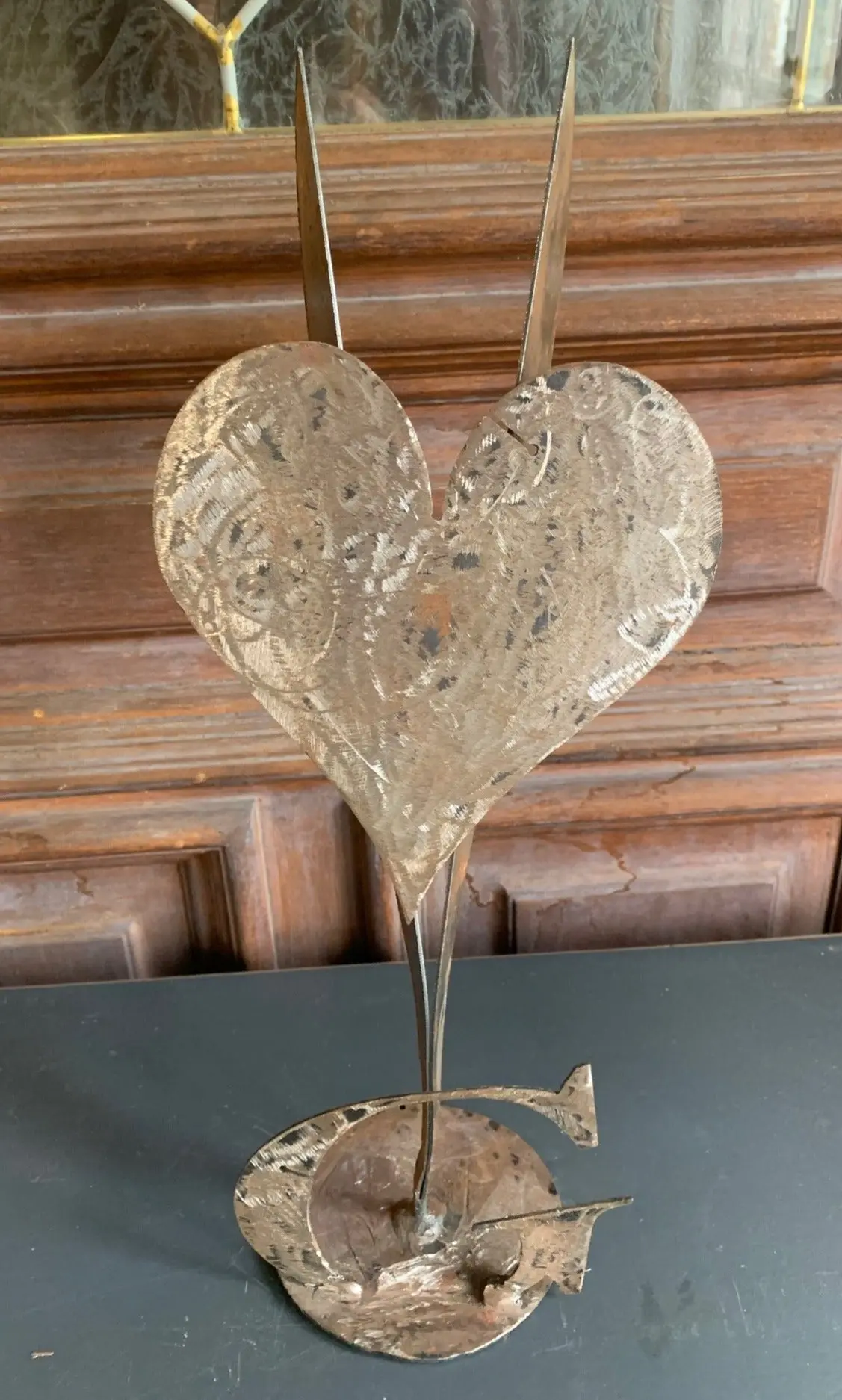 Metal Sculpture With Heart 1