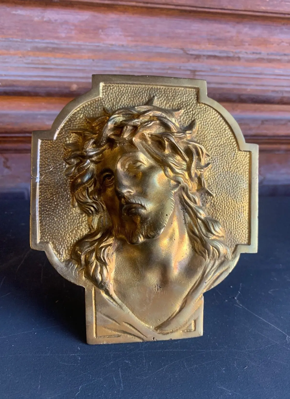 Small Brass Hinged Jesus Plaque 1