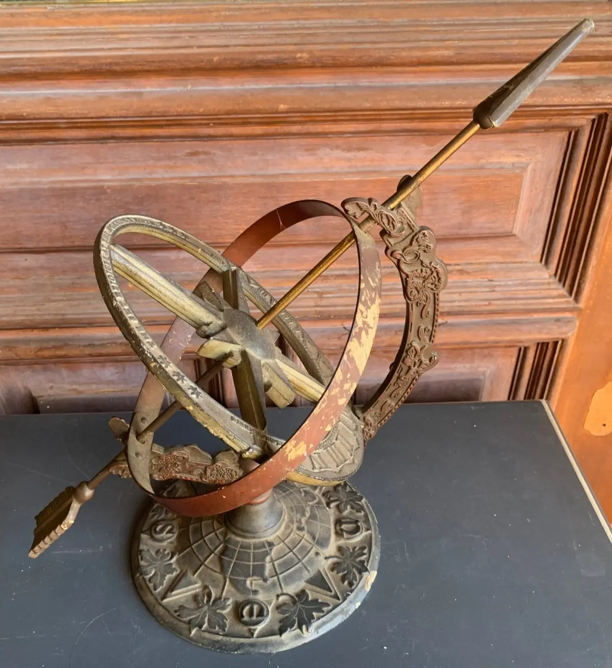Brass Armillary On Concrete Base 1