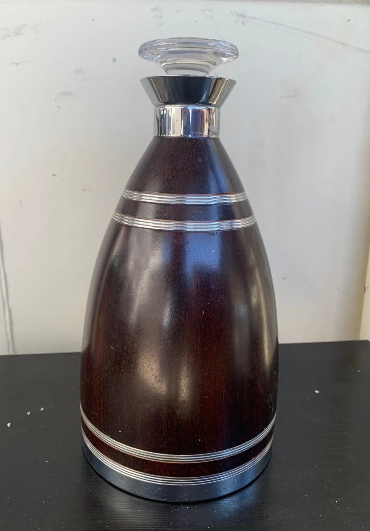 Metal Brown And Chrome Decanter 1
