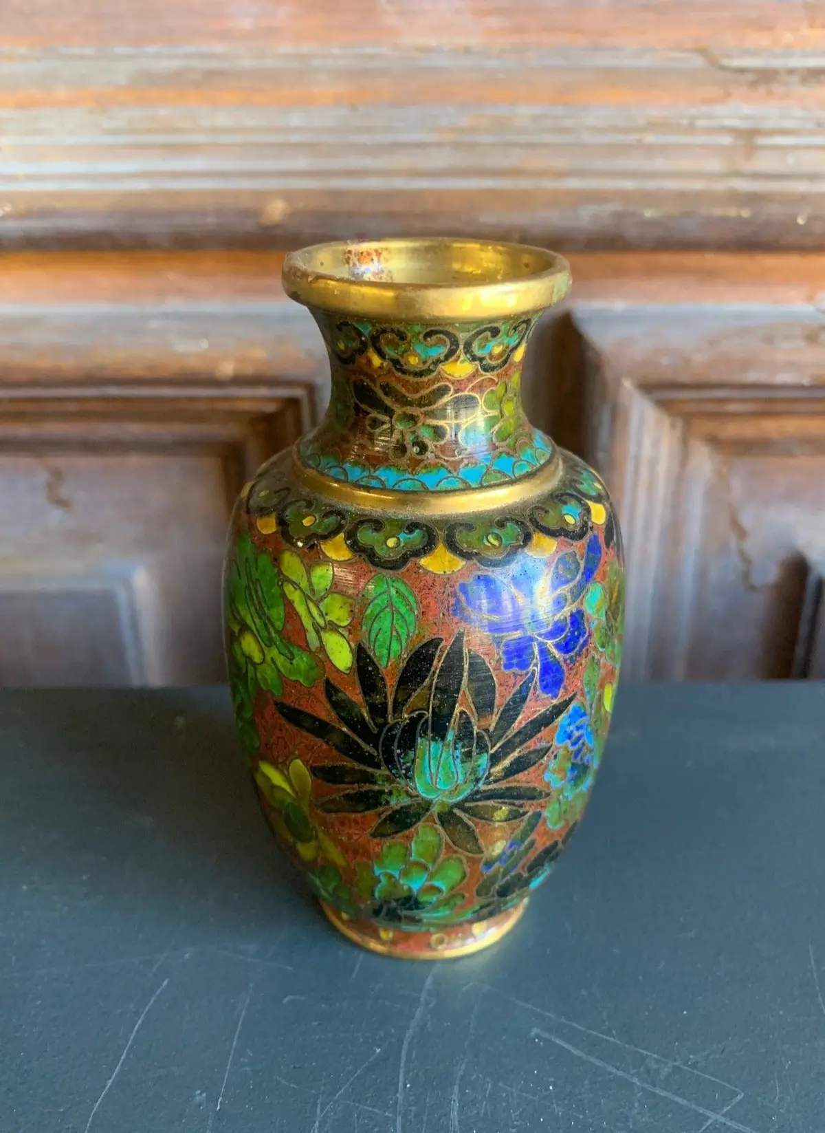 Small Black Cloisonne Vase 1