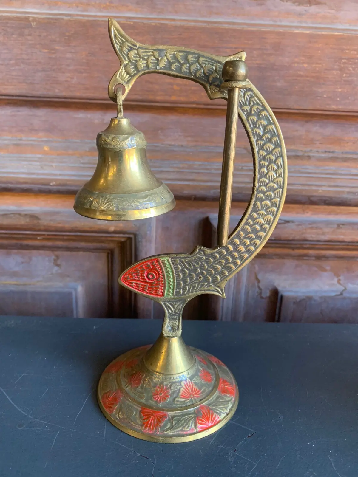 Indian Brass Fish Form Dinner Bell 1