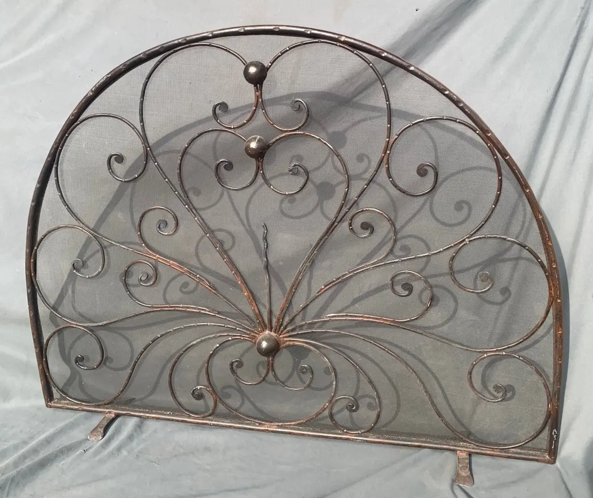 Arched Iron Fire Screen 1