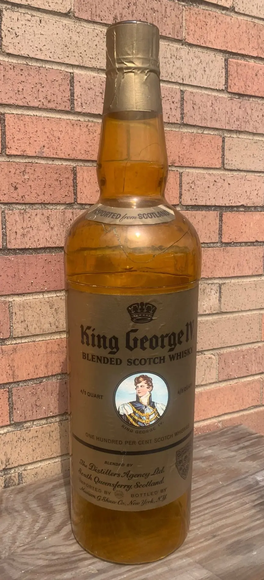 Large Plastic King George Iv Scotch Bottle - As Is 1