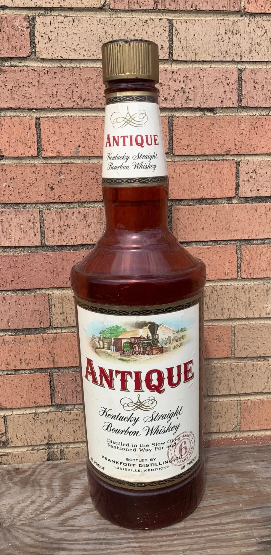 Large Plastic Antique Bourbon Whiskey Bottle 1