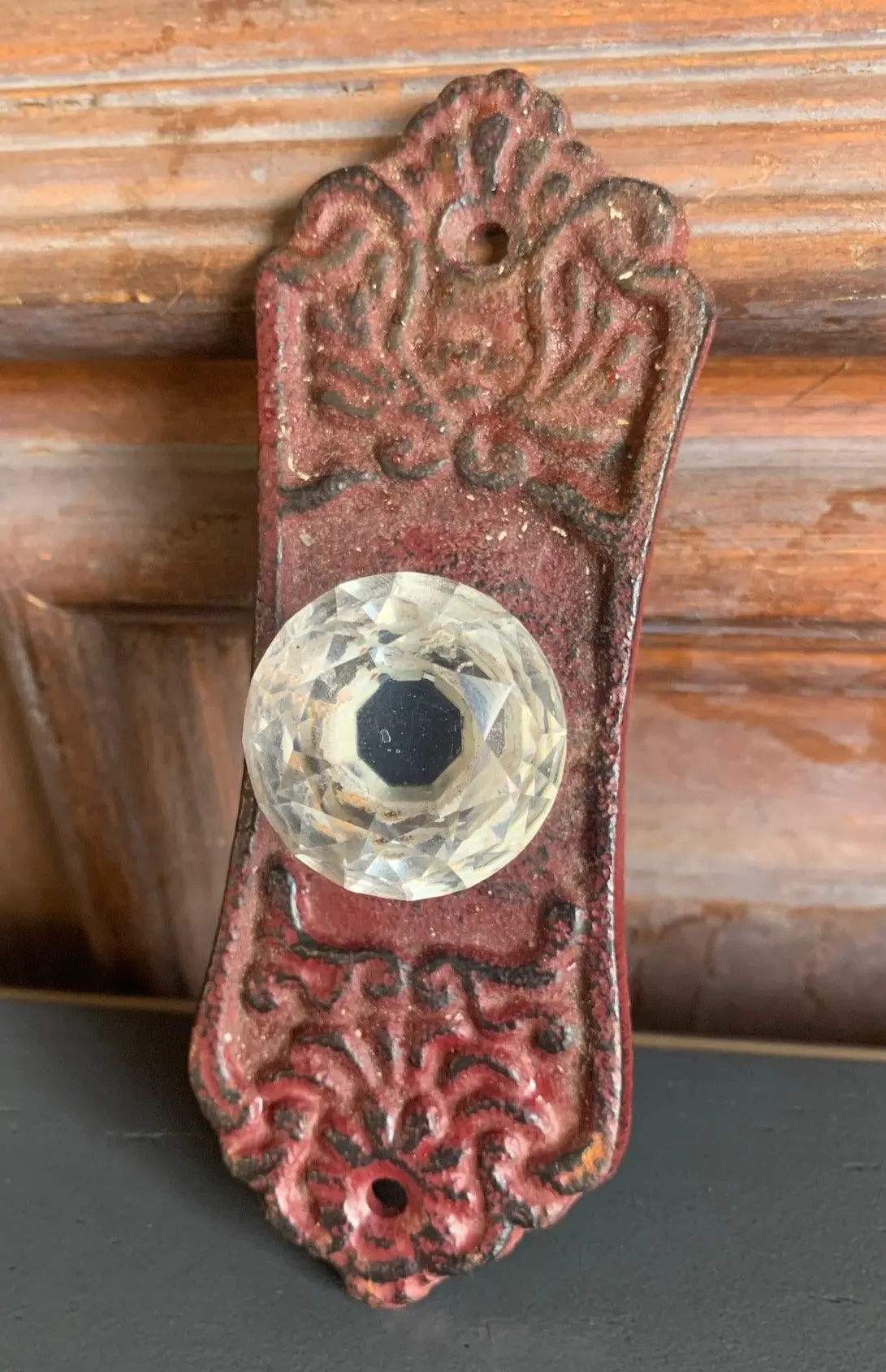 Red Iron And Crystal Knob 1