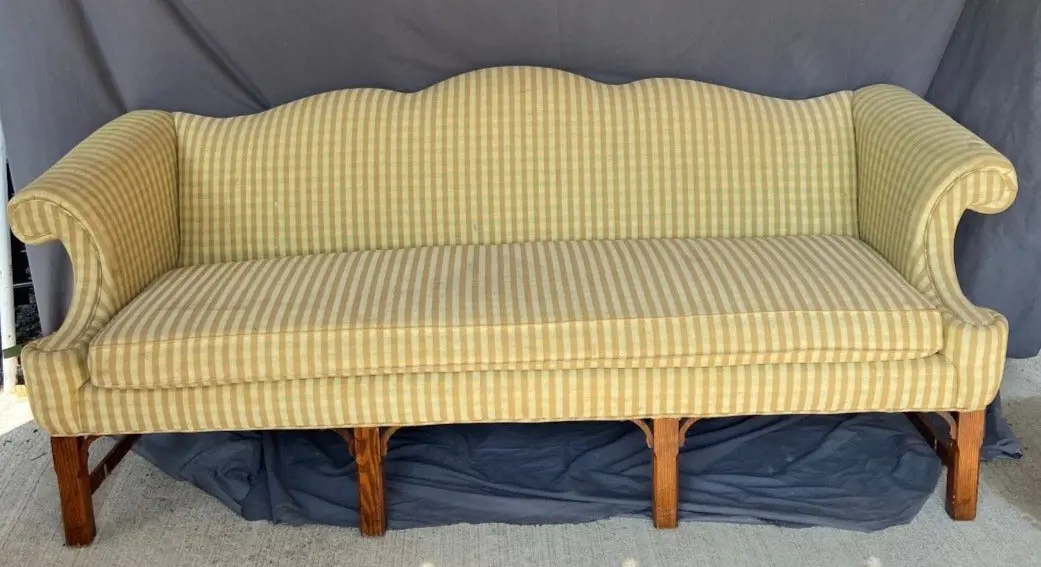 Yellow Chippendale Sofa 1