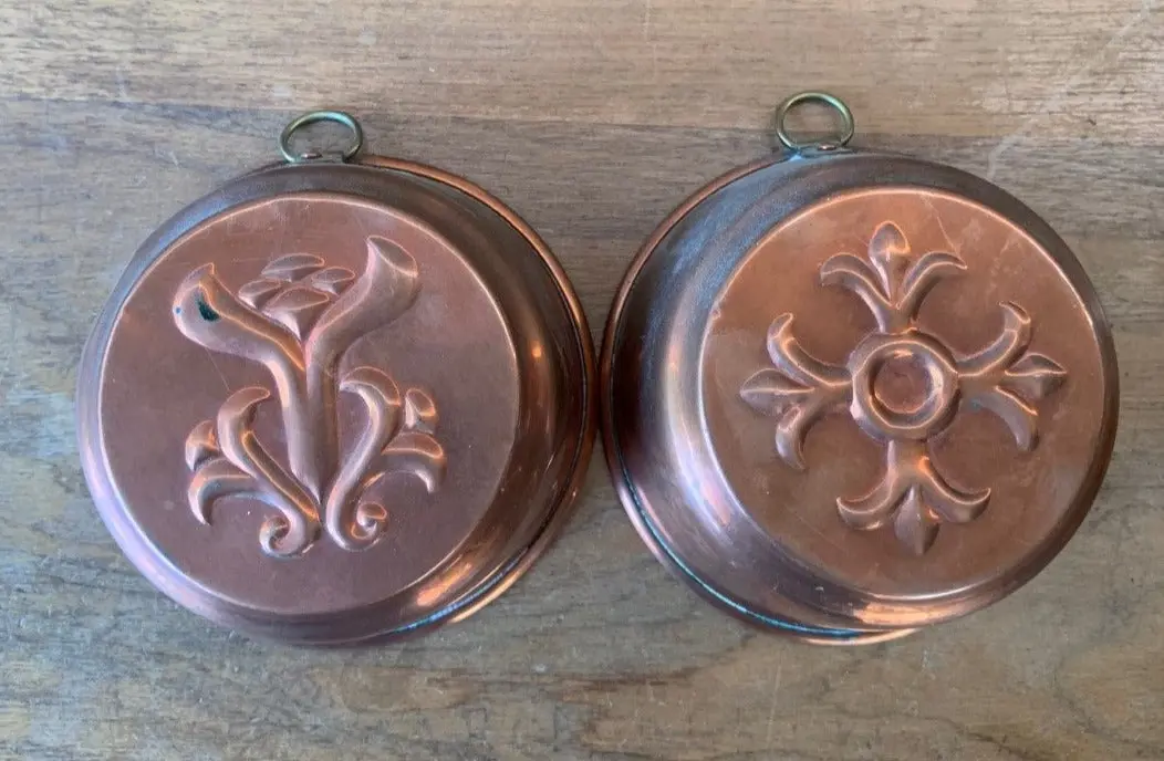 Small French Design Copper Jelly Molds 1