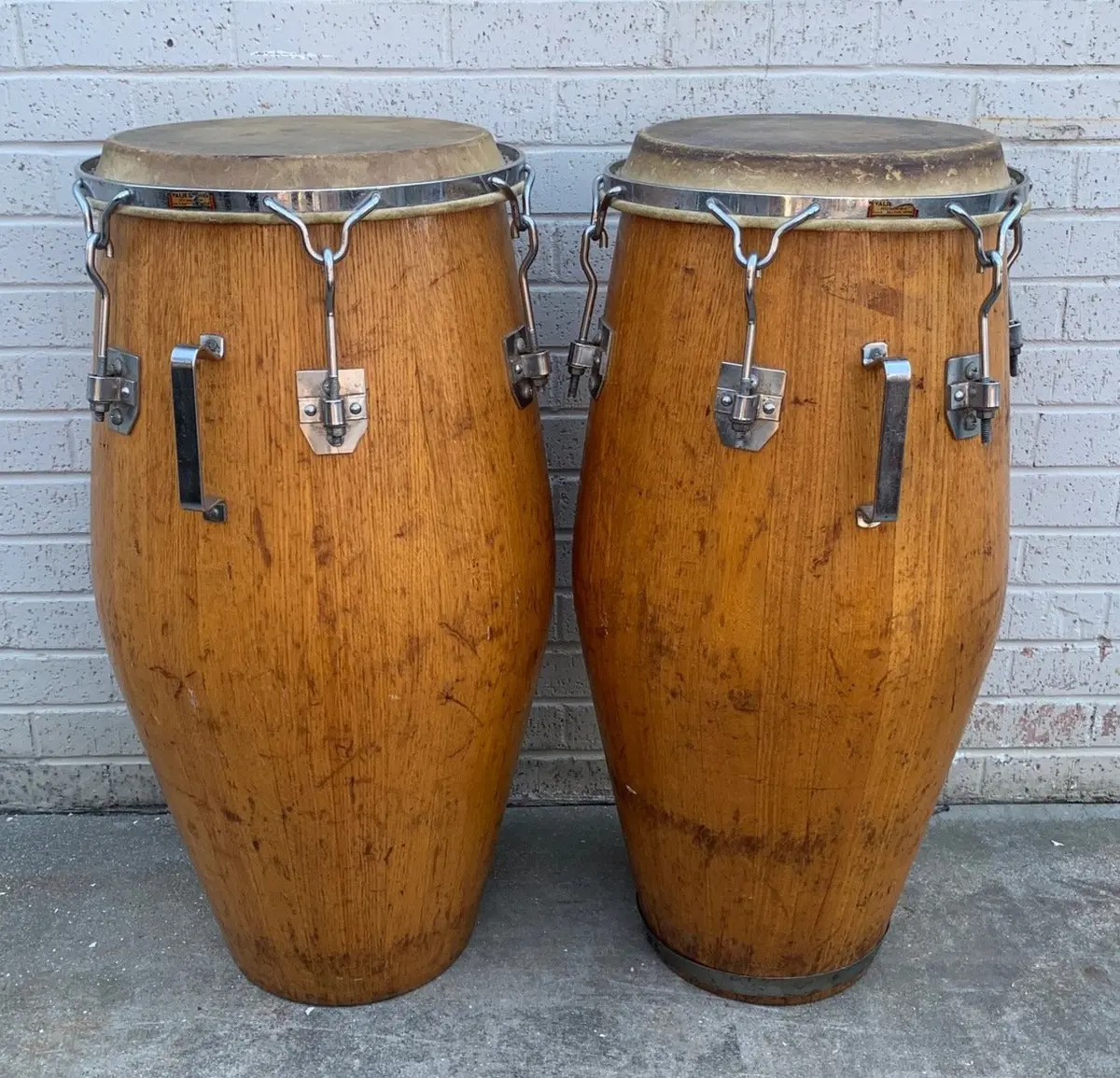 Pair Of Vintage 1960'S Valje Oak Conga Drums 1