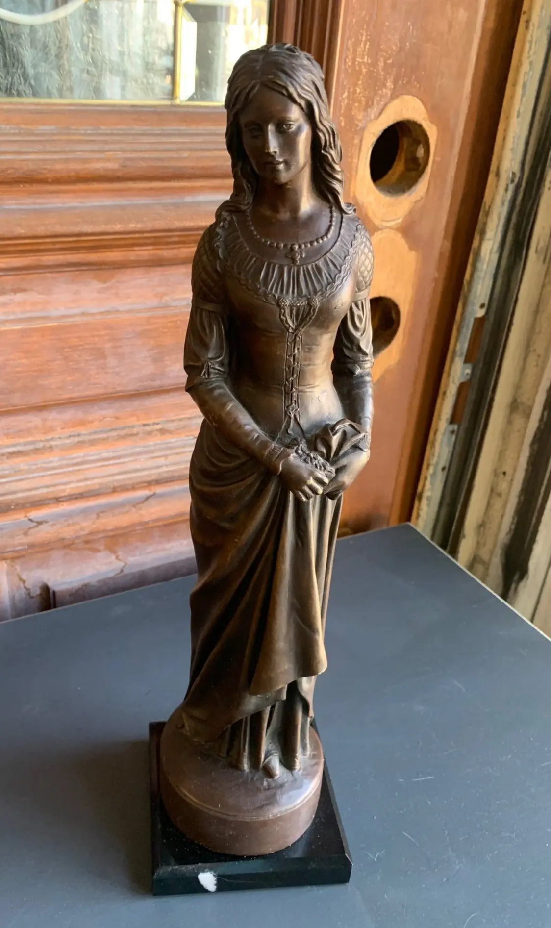 Plaster Bronze Color Lady Statue 1