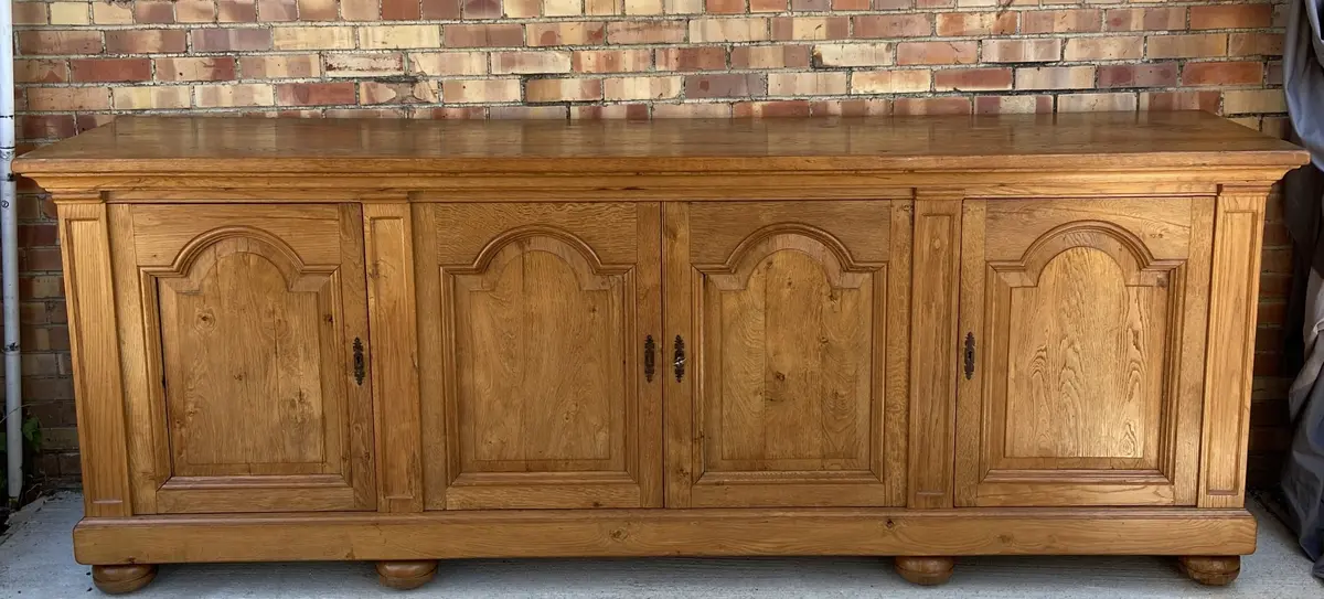 Rustic Light Oak Sideboard With Arch Doors 1
