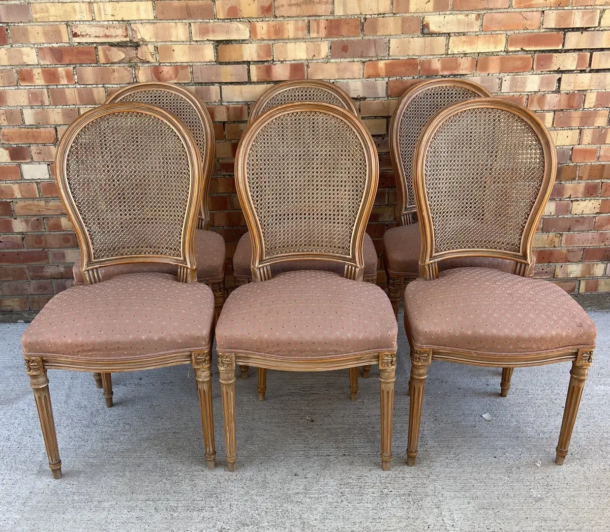 Set Of 6 Caned Beech Louis Xv Chairs 1