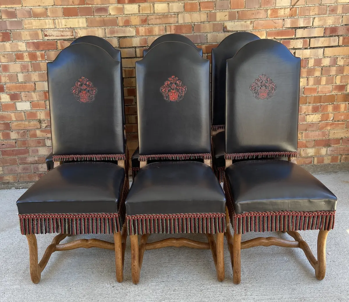 Set Of 6 Black Sheep Bone Oak Chairs 1